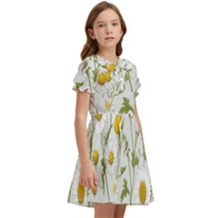 Kids  Bow Tie Puff Sleeve Dress 
