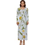 Sunflowers Long Sleeve Longline Maxi Dress