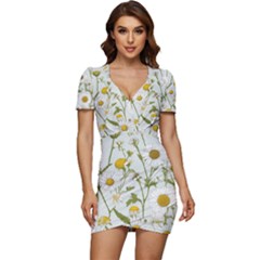 Low Cut Cap Sleeve Mini Dress 