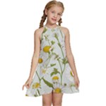 Sunflowers Kids  Halter Collar Waist Tie Chiffon Dress