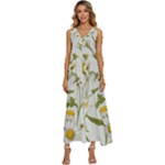 Sunflowers V-Neck Sleeveless Loose Fit Overalls