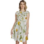 Sunflowers Cap Sleeve High Waist Dress