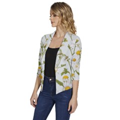Women s Draped Front 3/4 Sleeve Shawl Collar Jacket 