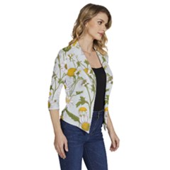Women s Draped Front 3/4 Sleeve Shawl Collar Jacket 