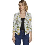 Sunflowers Women s Casual 3/4 Sleeve Spring Jacket