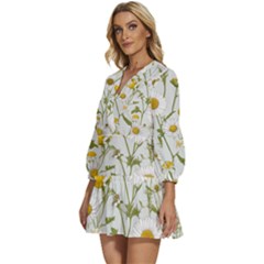 V-Neck Placket Mini Dress 