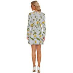 Long Sleeve Deep V Mini Dress  