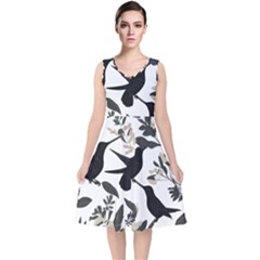 V-Neck Midi Sleeveless Dress  