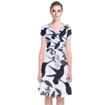Blackbirds Short Sleeve Front Wrap Dress