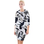 Blackbirds Quarter Sleeve Hood Bodycon Dress