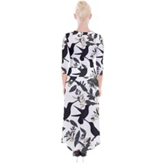 Quarter Sleeve Wrap Maxi Dress 