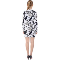 V-neck Bodycon Long Sleeve Dress 