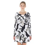 Blackbirds Long Sleeve Velvet V-neck Dress
