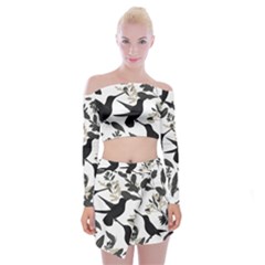 Off Shoulder Top with Mini Skirt Set 