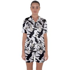 Satin Short Sleeve Pajamas Set 