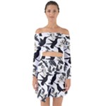 Blackbirds Off Shoulder Top with Skirt Set