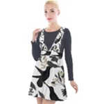 Blackbirds Plunge Pinafore Velour Dress