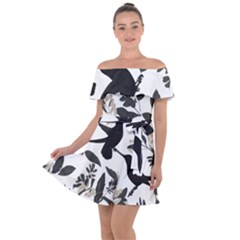 Off Shoulder Velour Dress 