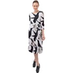 Blackbirds Ruffle End Midi Chiffon Dress