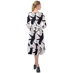 Ruffle End Midi Chiffon Dress 