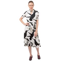 Keyhole Neckline Chiffon Dress 