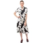 Blackbirds Keyhole Neckline Chiffon Dress