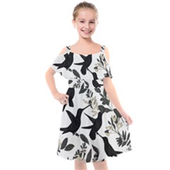 Kids  Cut Out Shoulders Chiffon Dress 