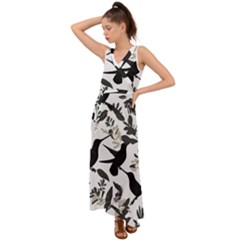 V-Neck Chiffon Maxi Dress 
