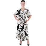 Blackbirds V-Neck Boho Style Maxi Dress