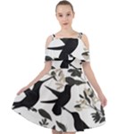 Blackbirds Cut Out Shoulders Chiffon Dress