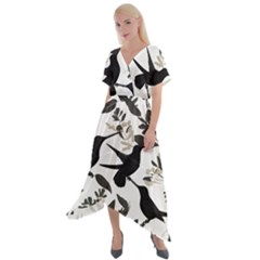 Cross Front Sharkbite Hem Maxi Dress 