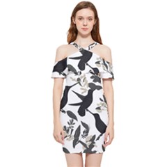 Shoulder Frill Bodycon Summer Dress 