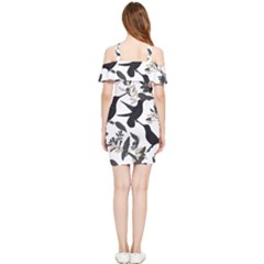 Shoulder Frill Bodycon Summer Dress 