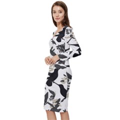 Long Sleeve V-Neck Bodycon Dress  