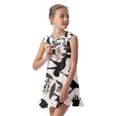 Kids  Pilgrim Collar Ruffle Hem Dress 