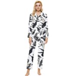 Blackbirds Womens  Long Sleeve Velvet Pocket Pajamas Set