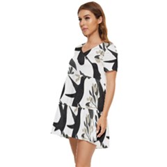 Tiered Short Sleeve Babydoll Dress 