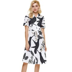 Button Top Knee Length Dress 