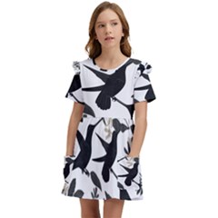 Kids  Frilly Sleeves Pocket Dress 