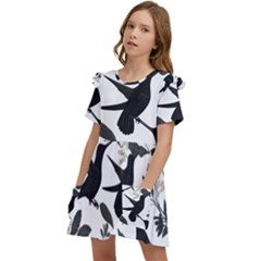 Kids  Frilly Sleeves Pocket Dress 