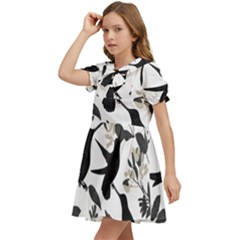Kids  Bow Tie Puff Sleeve Dress 