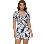 Blackbirds Low Cut Cap Sleeve Mini Dress