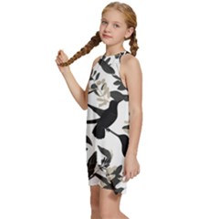 Kids  Halter Collar Waist Tie Chiffon Dress 