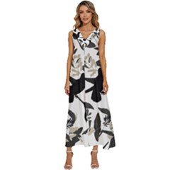 V-Neck Sleeveless Wide Leg Pants Overalls 