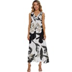 Blackbirds V-Neck Sleeveless Loose Fit Overalls