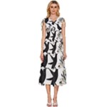 Blackbirds V-Neck Drawstring Shoulder Sleeveless Maxi Dress