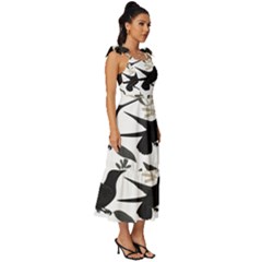 Tie-Strap Tiered Midi Chiffon Dress 