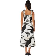 Tie-Strap Tiered Midi Chiffon Dress 