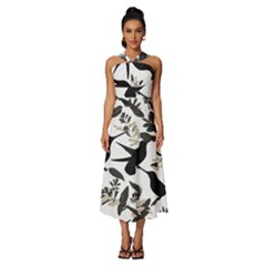Sleeveless Cross Front Cocktail Midi Chiffon Dress 