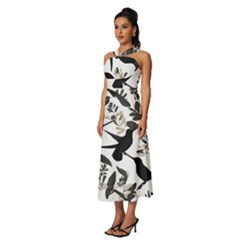 Sleeveless Cross Front Cocktail Midi Chiffon Dress 